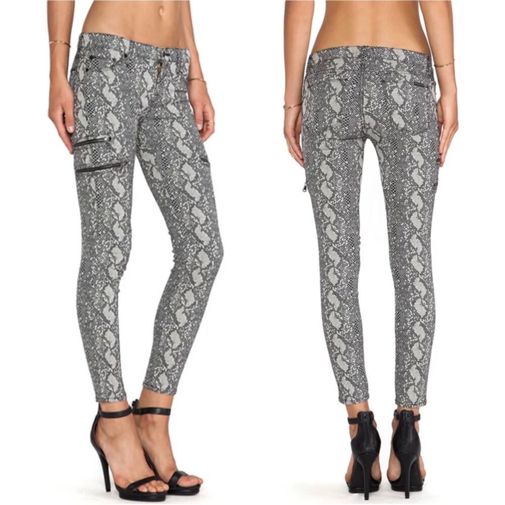 Hudson Nico Snake-Print Skinny Jeans Sepia Serpent Womens Size 26